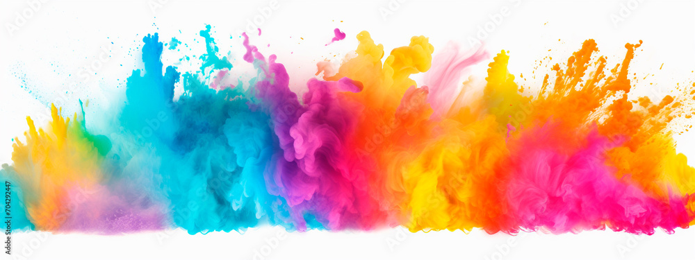 Splash of different colors on a white background. Selective focus. Splash of different colors on a white background. Selective focus.