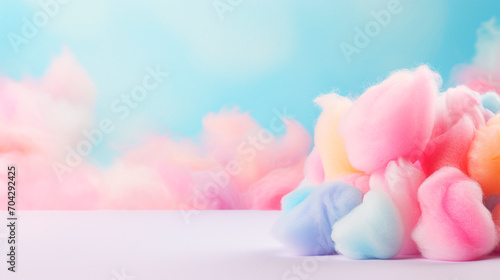 Cotton candy is multi-colored. Selective focus. photo