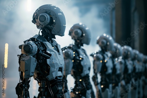 Many identical AI robots 