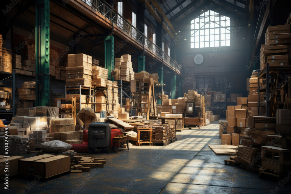 modern warehouse storage with drawers and boxes modern warehouse storage with drawers and boxes