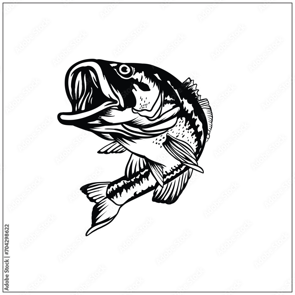 Bigbass vector, large mouth fish vector Bigbass vector, large mouth fish vector