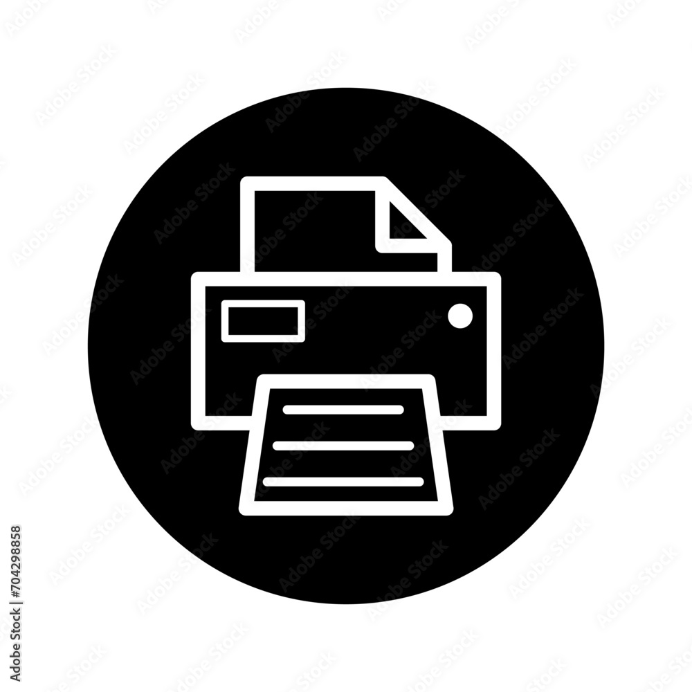 Printer document web icon, printout machine technology flat sign vector illustration Printer document web icon, printout machine technology flat sign vector illustration