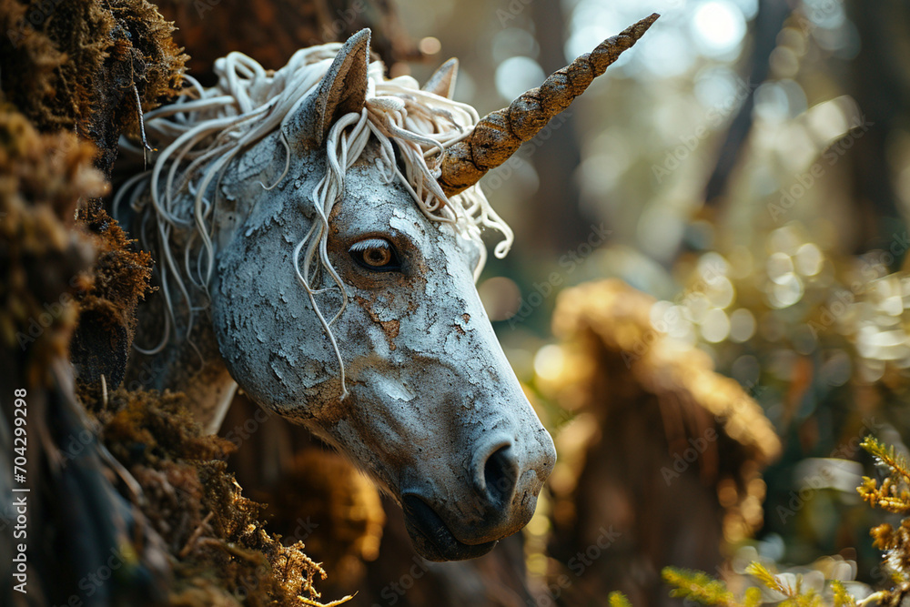 A depiction of a whimsical cork unicorn, complete with a magical horn and mane. A depiction of a whimsical cork unicorn, complete with a magical horn and mane.