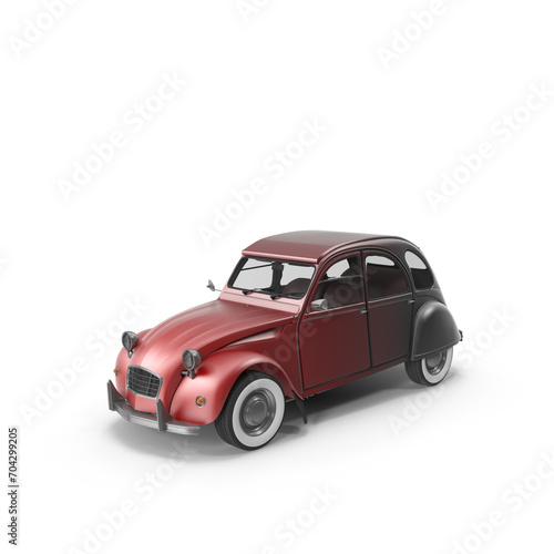 3D vintage sedan left angle red Gradient car