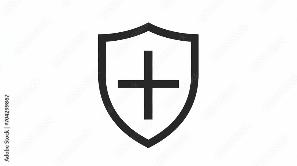 Modern Black Shield Icon for Digital Security and Privacy | Minimalist Thin Line Symbol for Protection Concept | Graphic Vector Illustration for Web and Technology Design Modern Black Shield Icon for Digital Security and Privacy | Minimalist Thin Line Symbol for Protection Concept | Graphic Vector Illustration for Web and Technology Design