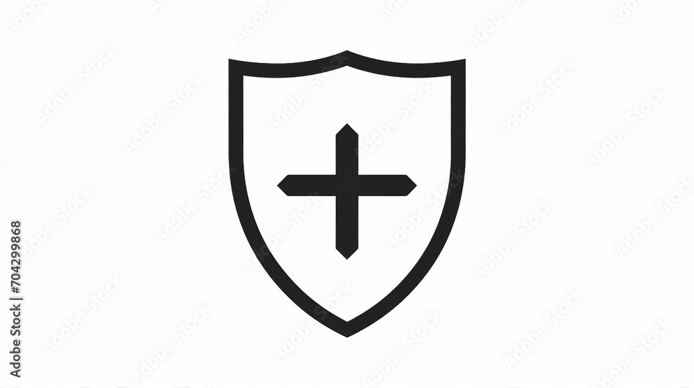 Modern Black Shield Icon for Digital Security and Privacy | Minimalist Thin Line Symbol for Protection Concept | Graphic Vector Illustration for Web and Technology Design Modern Black Shield Icon for Digital Security and Privacy | Minimalist Thin Line Symbol for Protection Concept | Graphic Vector Illustration for Web and Technology Design