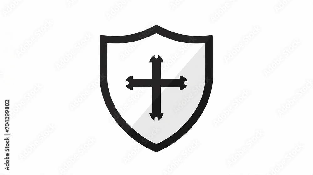 Modern Black Shield Icon for Digital Security and Privacy | Minimalist Thin Line Symbol for Protection Concept | Graphic Vector Illustration for Web and Technology Design Modern Black Shield Icon for Digital Security and Privacy | Minimalist Thin Line Symbol for Protection Concept | Graphic Vector Illustration for Web and Technology Design