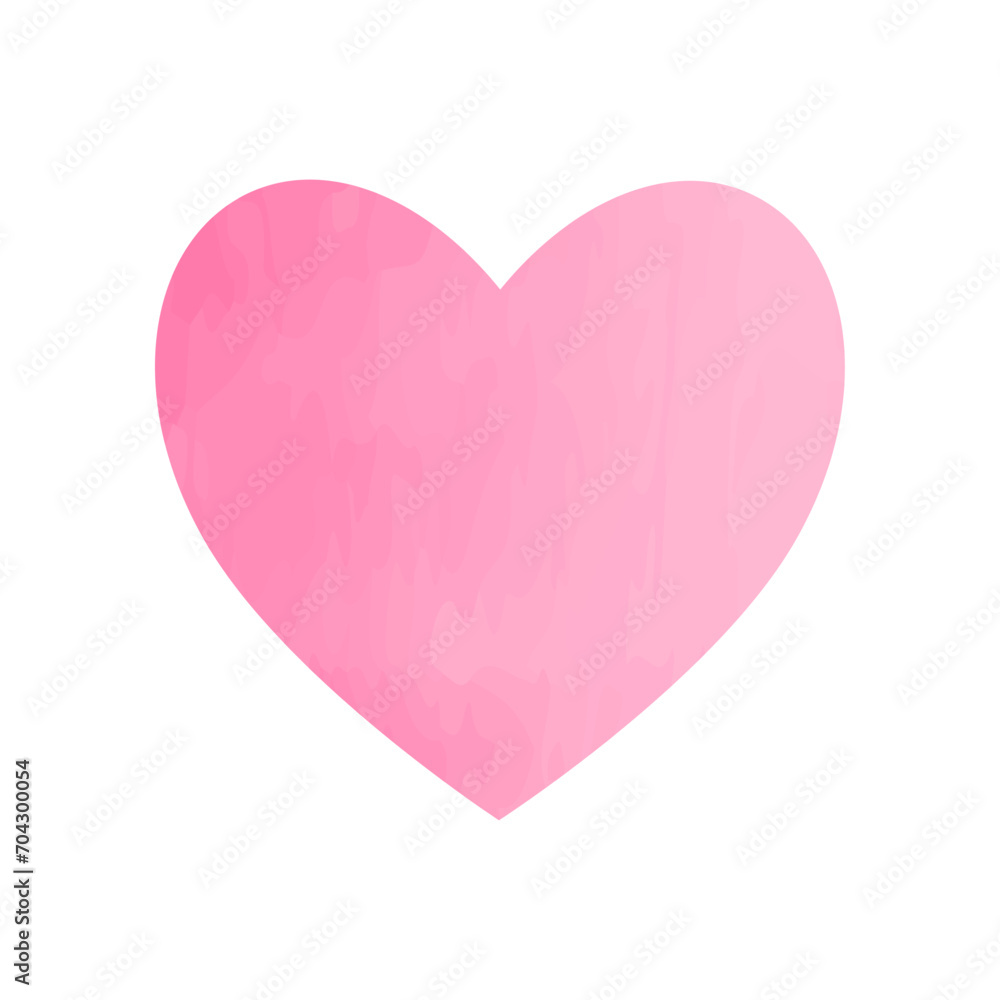 Pink heart in watercolor technique. Love. Valentine's Day, Vector. Square pattern