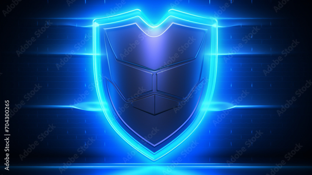 Futuristic Shield Template Background with Blue Neon Lights: A Digital Design Concept for Modern Technology and Innovation, Creating a Vibrant and Glowing Abstract Space Futuristic Shield Template Background with Blue Neon Lights: A Digital Design Concept for Modern Technology and Innovation, Creating a Vibrant and Glowing Abstract Space