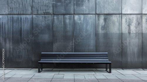 Urban Minimalism: A shot of a sparse urban scene, like a lone bench on a sidewalk, with clean lines and ample negative space.