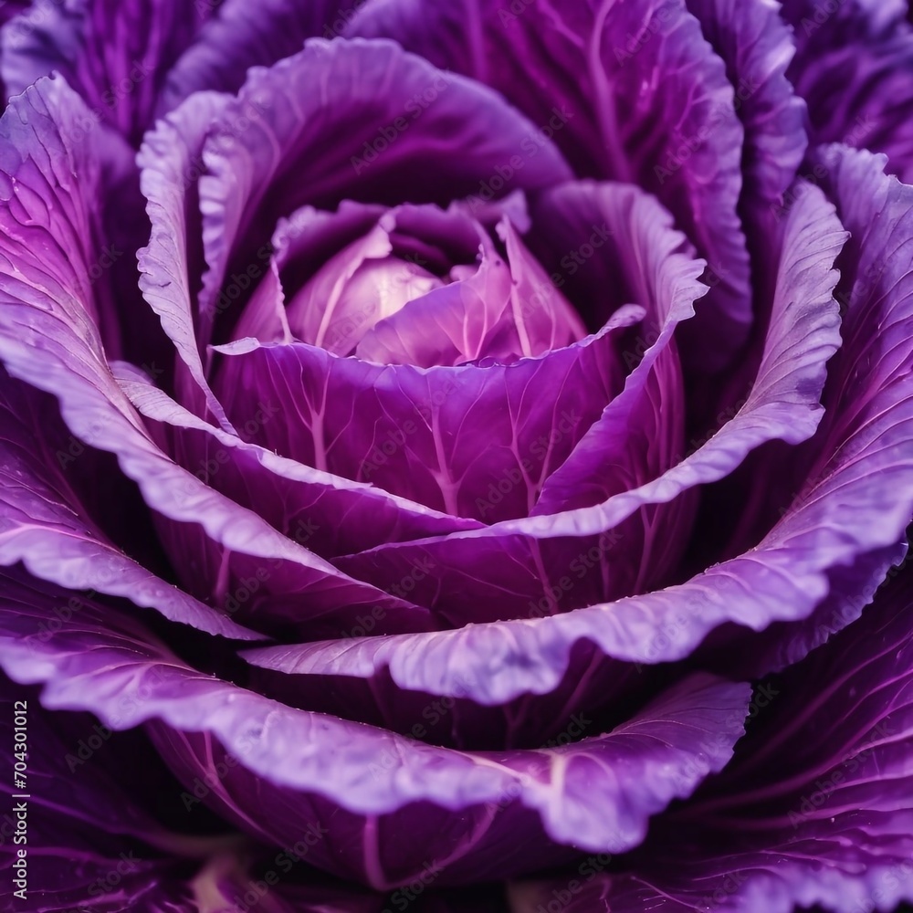 Obraz premium Background of the blue cabbage. Close up, top view. Texture raw purple cabbage