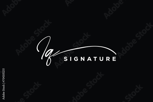 IQ initials Handwriting signature logo. IQ Hand drawn Calligraphy lettering Vector. IQ letter real estate, beauty, photography letter logo design.