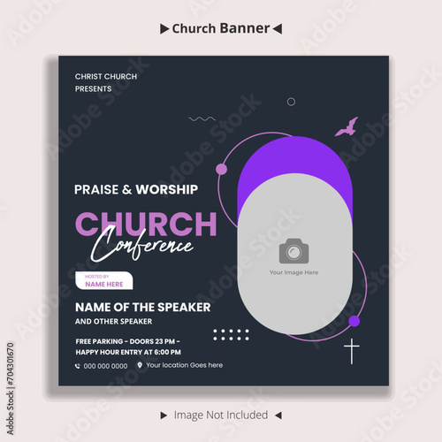 Church and worship conference flyer social media and web banner
