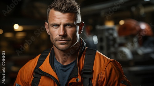 Portrait of a man builder in a helmet on the construction site, concept of civil engineering