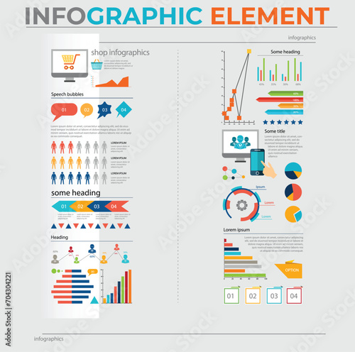 Free vector colored infographic elements
