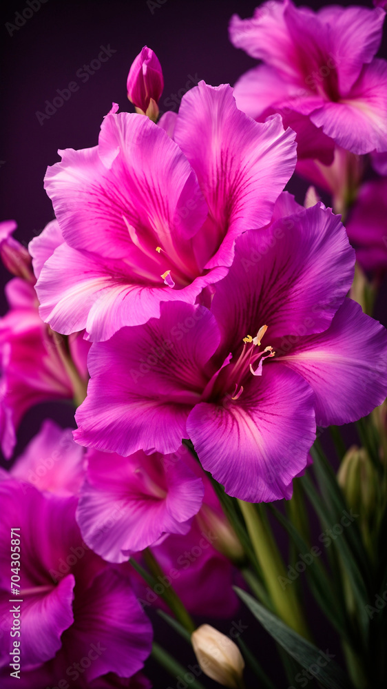 photo close up light purple gladiolus flower details. generated AI photo close up light purple gladiolus flower details. generated AI