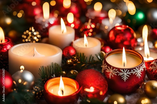 christmas candles and decorations