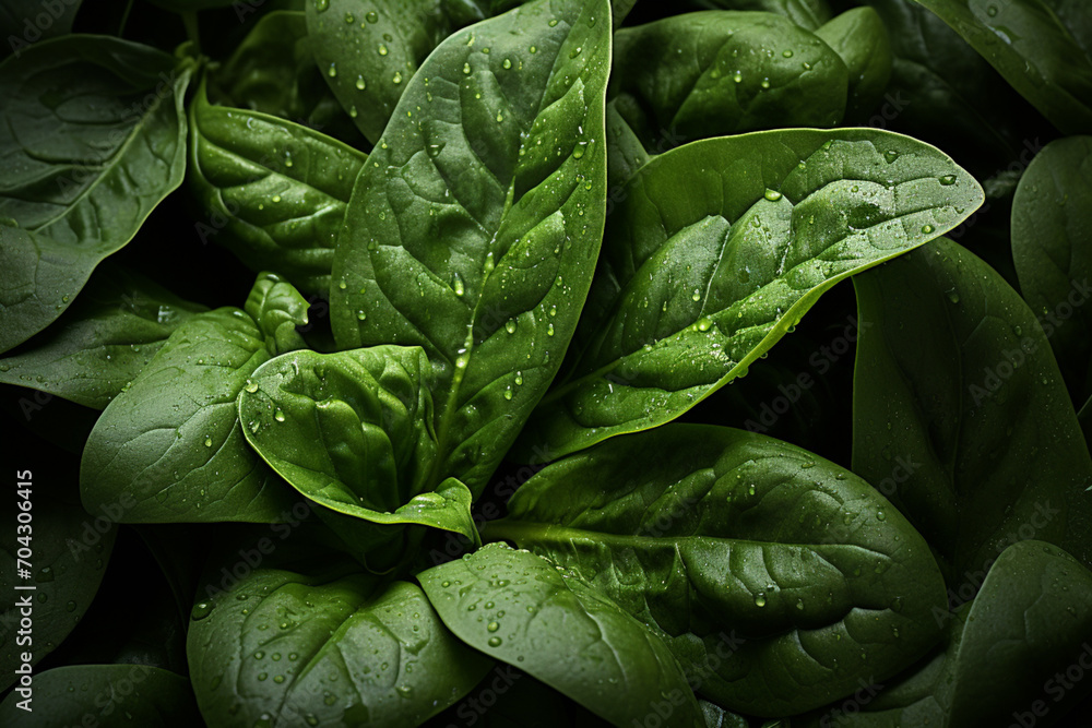 Spinach - Dark green, leafy abstract shapes. Spinach - Dark green, leafy abstract shapes.