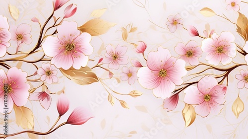 Elegant Spring Floral Vector Background in Watercolor – A Beautiful Botanical Illustration for Romantic Cards, Invitations, and Decorative Designs with a Touch of Luxury and Vintage Charm.