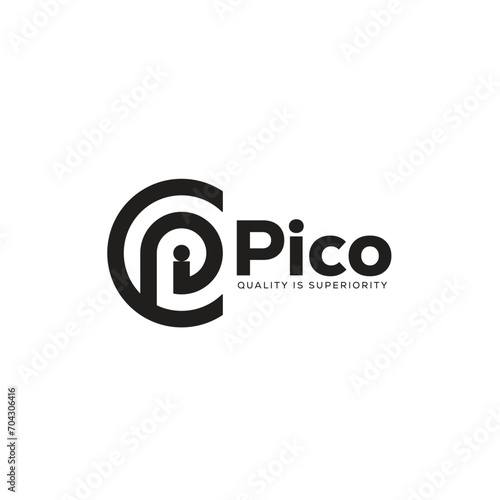 Pico business logo design, p letter logo design