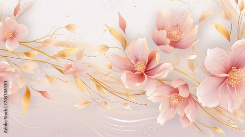 Elegant Spring Floral Vector Background in Watercolor – A Beautiful Botanical Illustration for Romantic Cards, Invitations, and Decorative Designs with a Touch of Luxury and Vintage Charm.