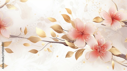 Elegant Spring Floral Vector Background in Watercolor – A Beautiful Botanical Illustration for Romantic Cards, Invitations, and Decorative Designs with a Touch of Luxury and Vintage Charm.