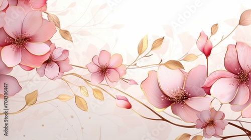 Elegant Spring Floral Vector Background in Watercolor – A Beautiful Botanical Illustration for Romantic Cards, Invitations, and Decorative Designs with a Touch of Luxury and Vintage Charm.