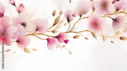 Elegant Spring Floral Vector Background in Watercolor – A Beautiful Botanical Illustration for Romantic Cards, Invitations, and Decorative Designs with a Touch of Luxury and Vintage Charm.