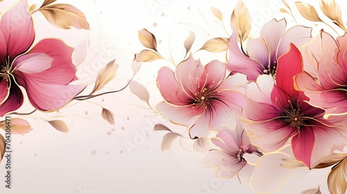 Elegant Spring Floral Vector Background in Watercolor – A Beautiful Botanical Illustration for Romantic Cards, Invitations, and Decorative Designs with a Touch of Luxury and Vintage Charm.