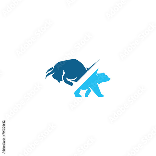 bullish bearish finance logo design vector