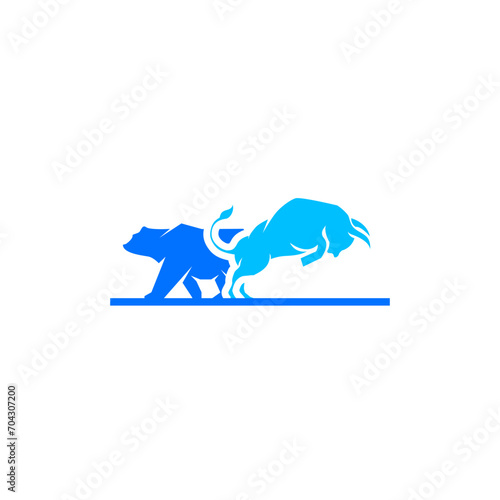 bullish bearish finance logo design vector