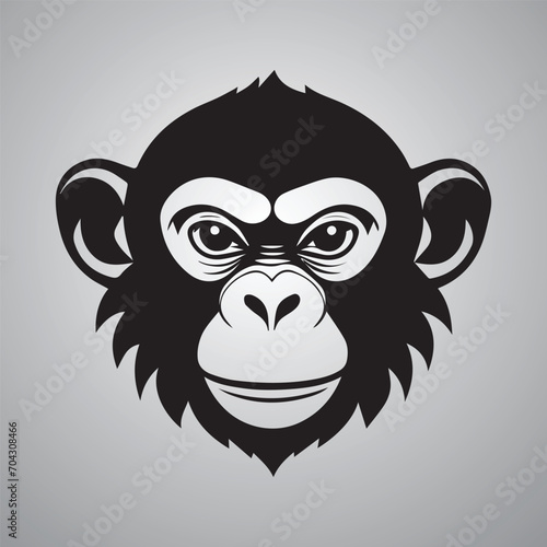 Monkey head, monkey face vector Illustration, on a isolated background, SVG © VectBox