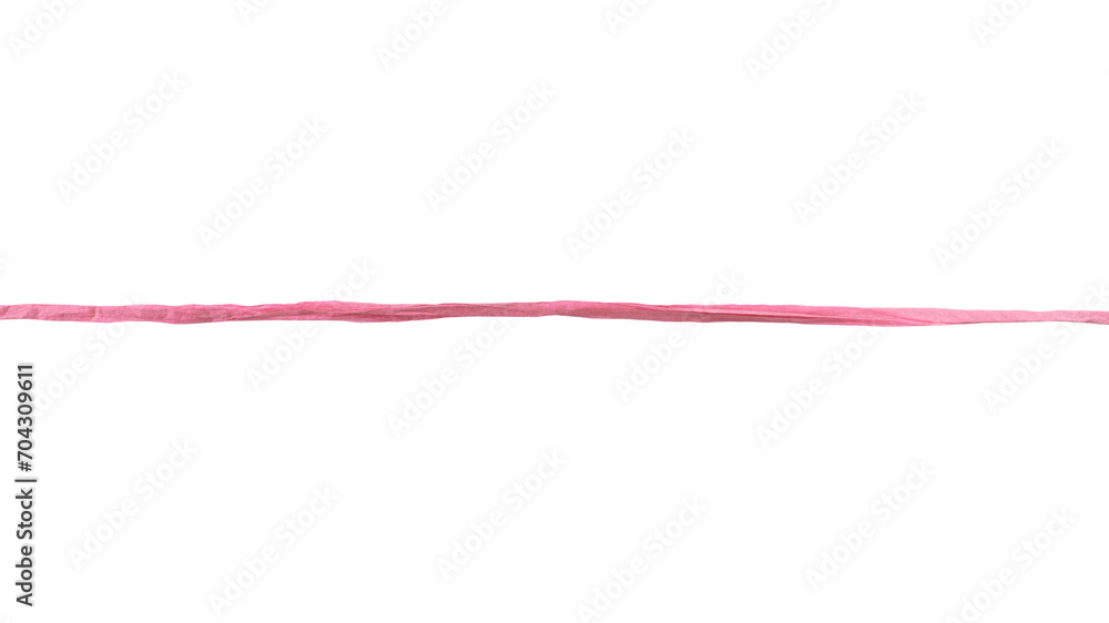 line of pink paper ribbon isolated on white background line of pink paper ribbon isolated on white background