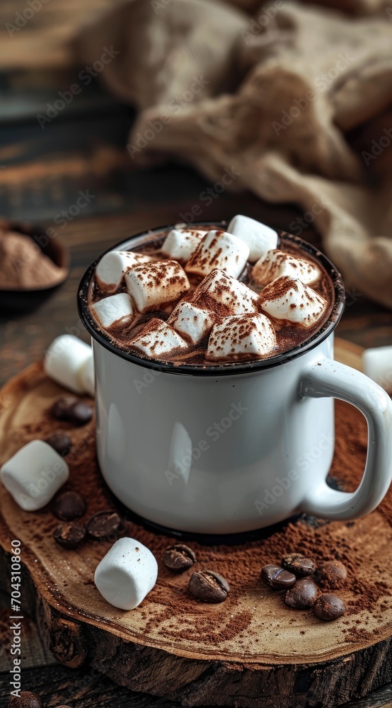 white ceramic cup of hot chocolate with marshmallows white ceramic cup of hot chocolate with marshmallows