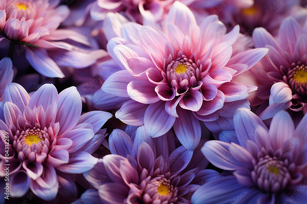 Aster - Star-like abstract blooms in shades of purple and pink. Aster - Star-like abstract blooms in shades of purple and pink.