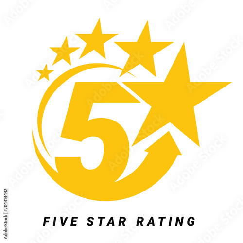 5 star rating. Five star Symbol or emblem. vector illustration