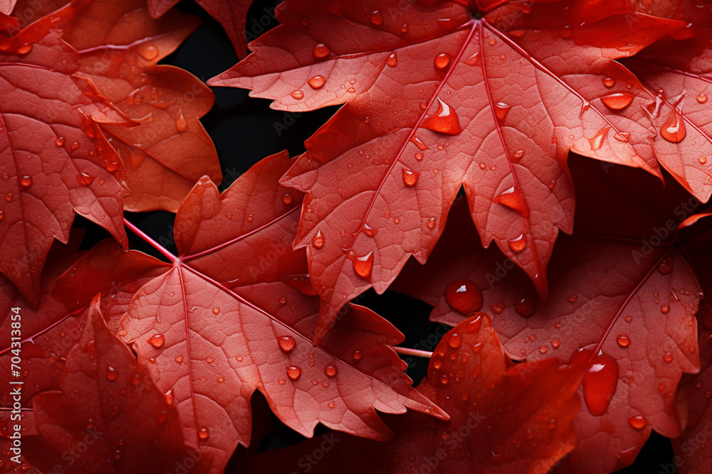 Red Maple - Fiery red and orange abstract leaf shapes. Red Maple - Fiery red and orange abstract leaf shapes.