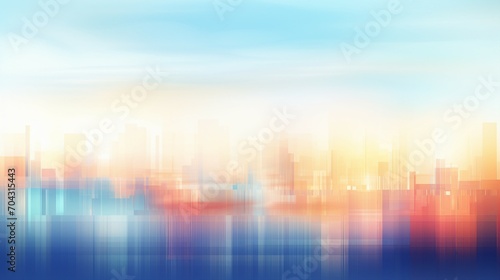 Vibrant Urban Sunrise: A Summer Holiday Escape with Abstract City Blur and Nature's Beauty