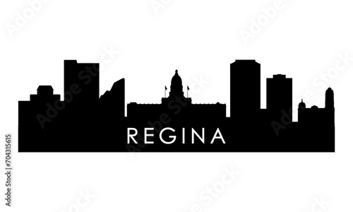 Regina skyline silhouette. Black Regina city Canada design isolated on white background. photo