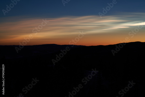 Wallpaper Mural Pearl clouds on the evening sky above Krøderen Lake, Norway Torontodigital.ca