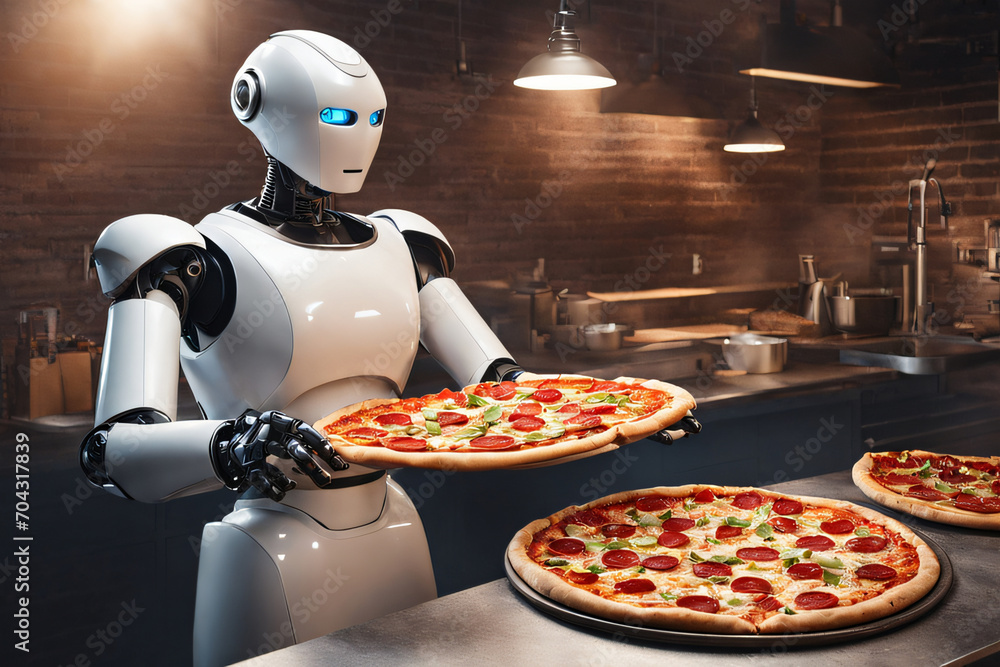 Roboter als Pizzabäcker in der Pizzaria