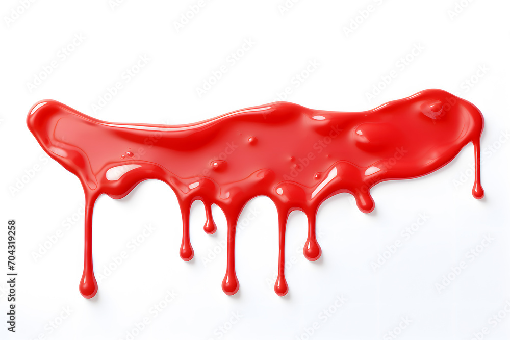 Red ketchup or red liquid sause splash isolated on white background