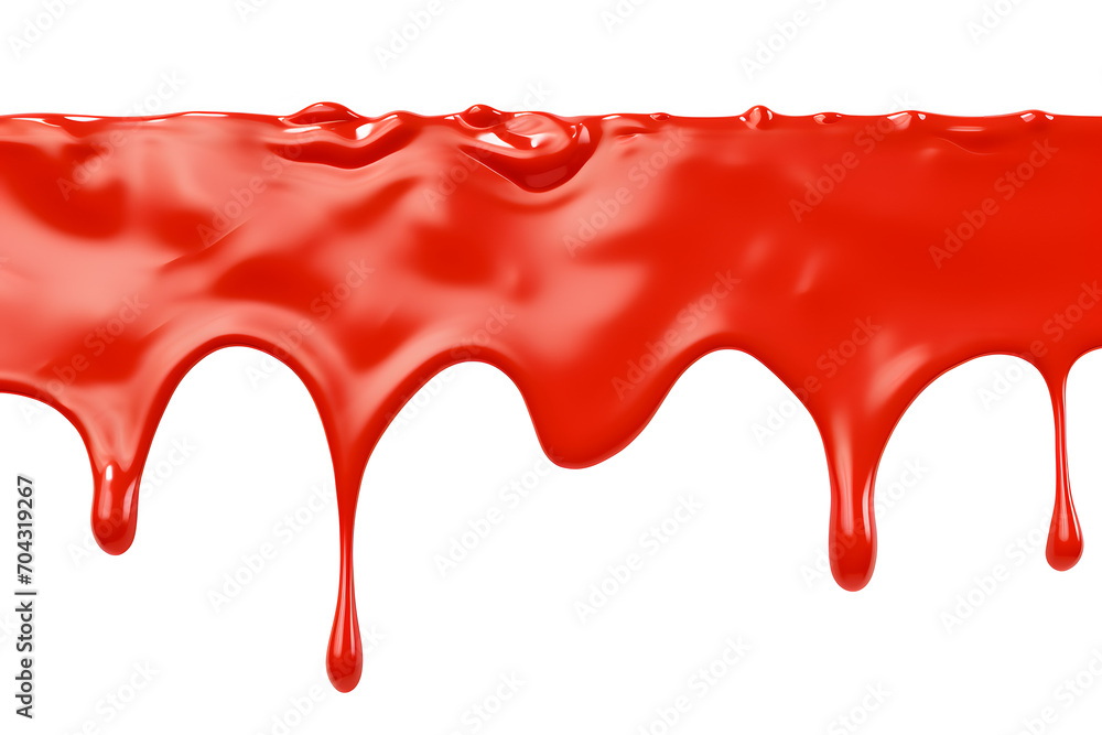 Red ketchup or red liquid sause splash isolated on white background