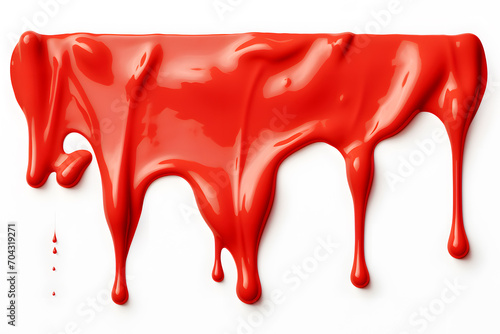 Red ketchup or red liquid sause splash isolated on white background