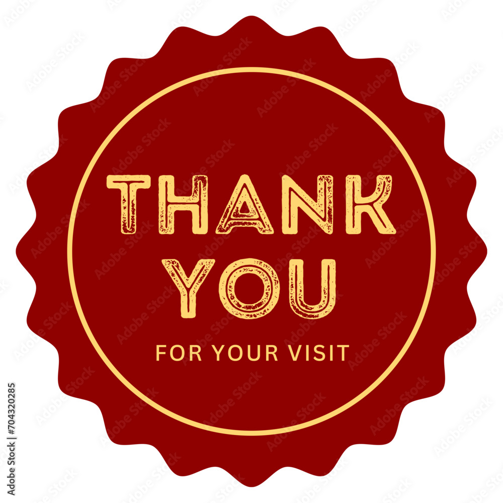 Thank You Sticker round label yellow red Thank You Sticker round label yellow red