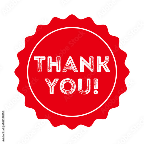 Thank You Sticker round label red
