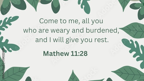 Schilderij op canvas Bible Verses  Come to me, all you who are weary and burdened, and I will give you rest