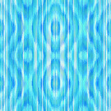 Washed teal blurry wavy ikat seamless vector pattern. Aquarelle effect boho fashion fabric for coastal nautical stripe wallpaper background. Stripes