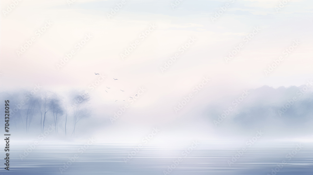 Abstract Misty Morning Serenity