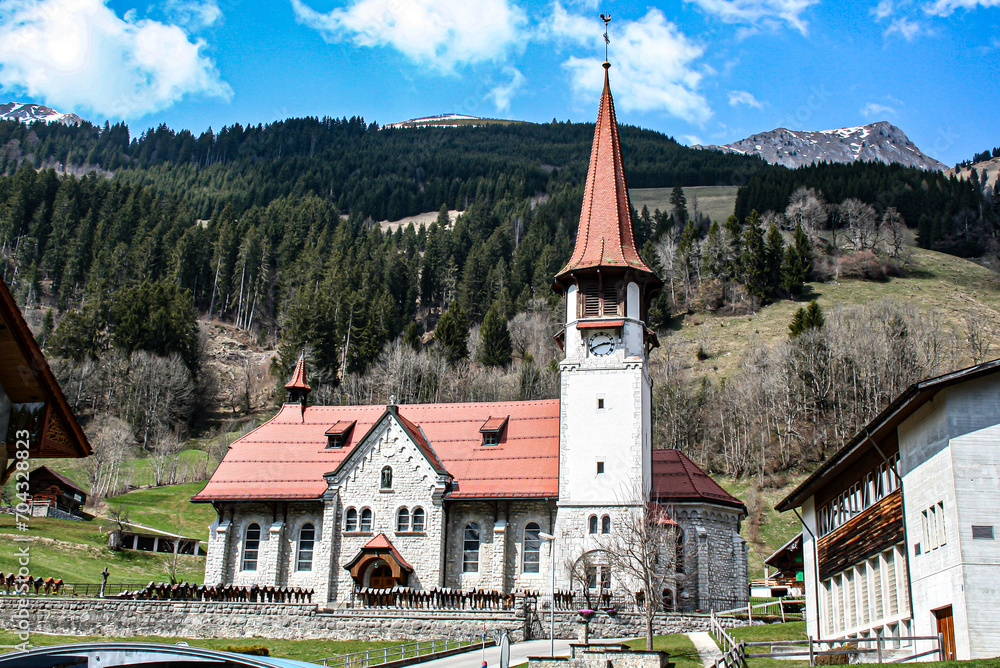 Fototapeta premium Eglise de Jaun, Canton de Fribourg, Suisse